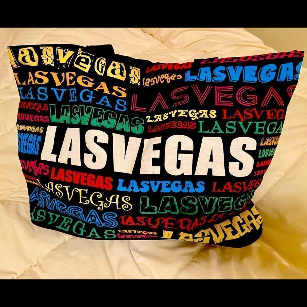 Bovano Colorful “Las Vegas” Zip Up M/L Tote Bag EVC